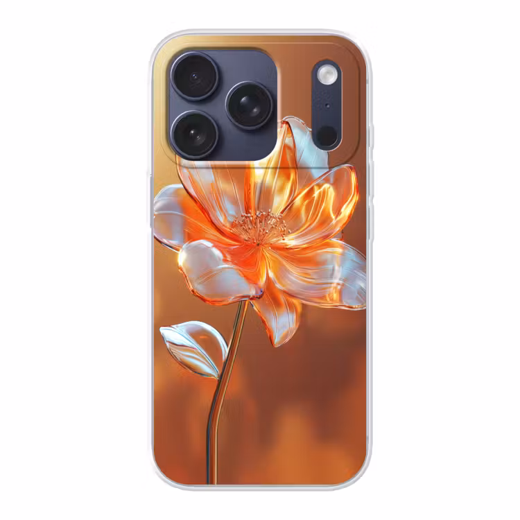 Glazen - Bloem - Zonlicht Telefoonhoesje iPhone 17 Pro klein -3d