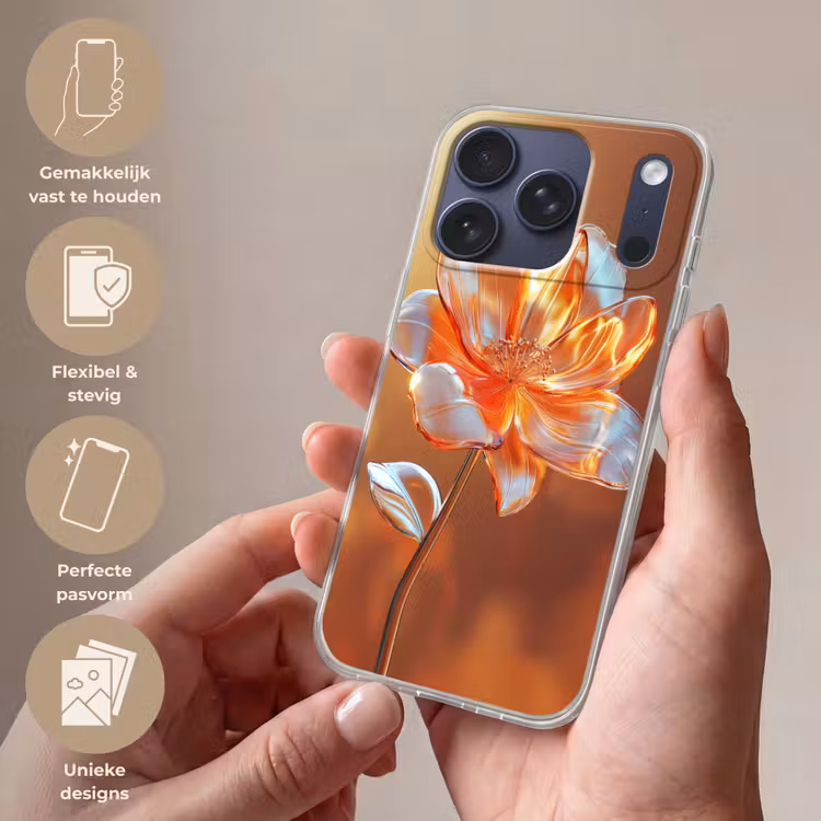 Glazen - Bloem - Zonlicht Telefoonhoesje iPhone 17 Pro klein -sfeer3_NL