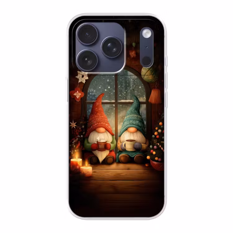 Gnooms - Kerst - Raam - Kleurrijk Telefoonhoesje iPhone 17 Pro klein -3d