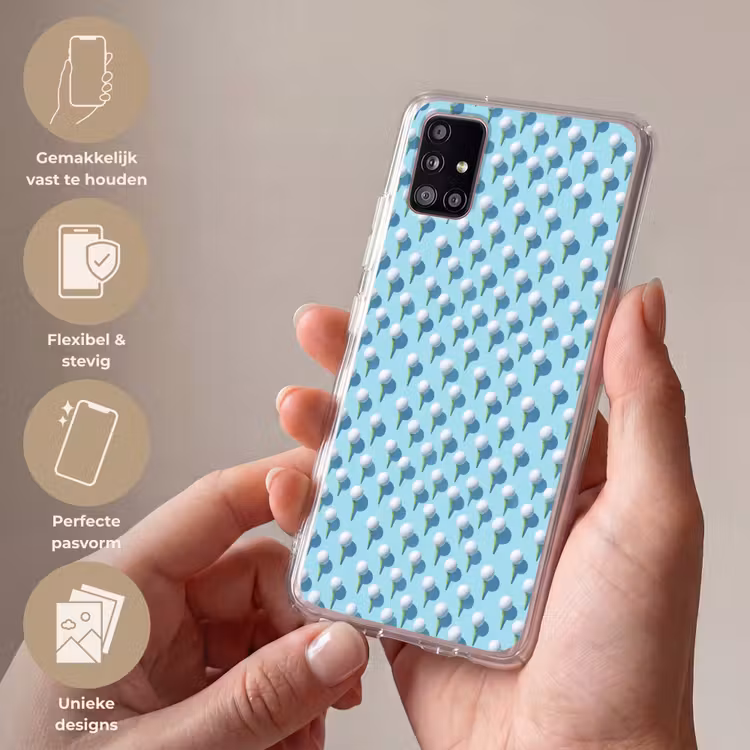 Golf - Ballen - Blauw Telefoonhoesje Samsung Galaxy A51 5G klein 373 -sfeer3_NL