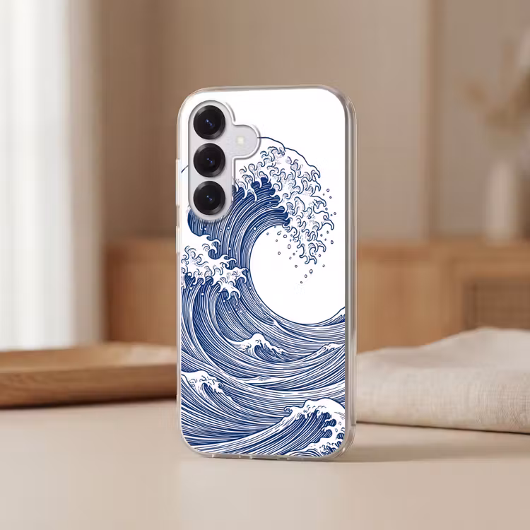 Golf - Japans - Zee - Illustratie - Blauw Telefoonhoesje Samsung Galaxy S26 klein -sfeer2
