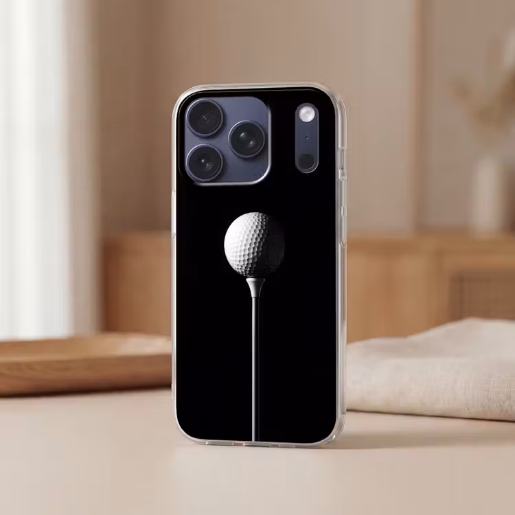 Golfbal - Minimalistisch - Wit Telefoonhoesje iPhone 17 Pro klein -sfeer2
