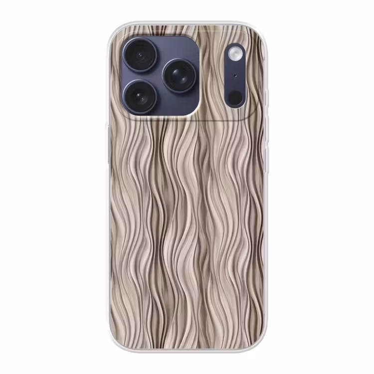 Golven - 3D - Crème Telefoonhoesje iPhone 17 Pro klein 878 -3d