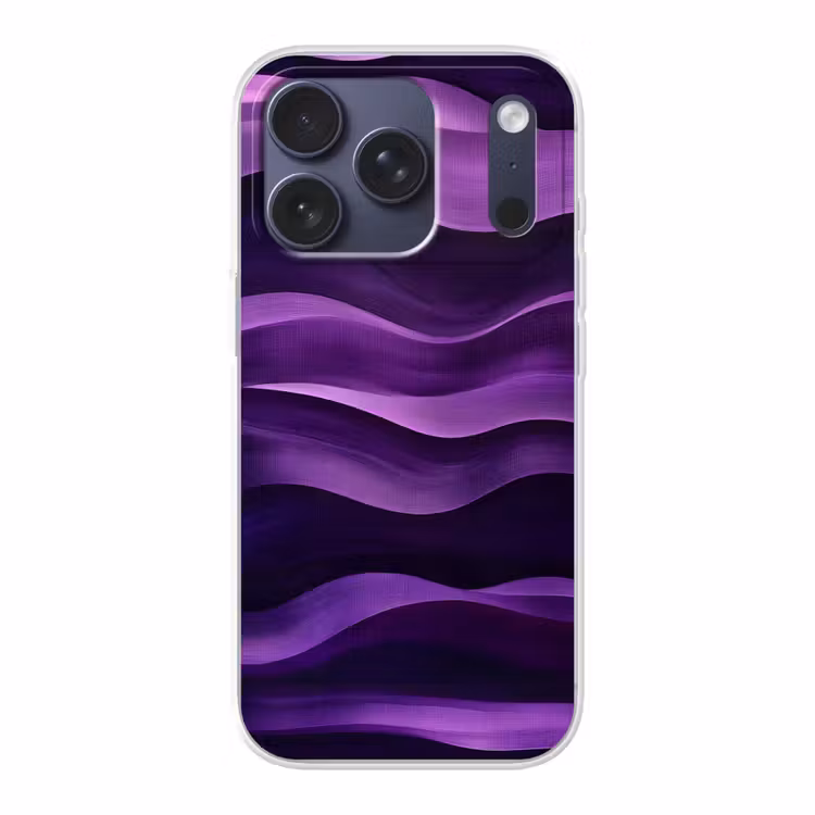 Golven - Abstract - Paars Telefoonhoesje iPhone 17 Pro klein -3d