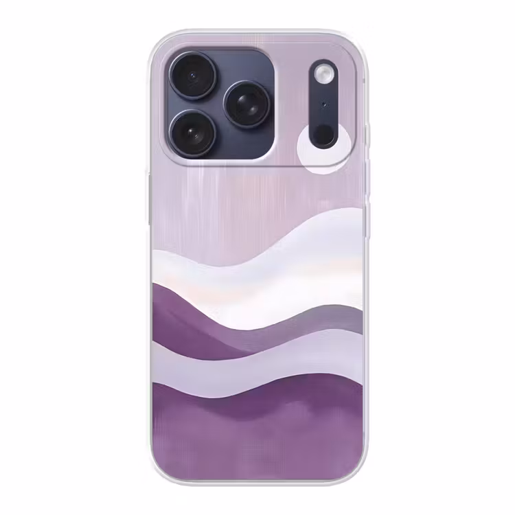 Golven - Heuvels - Abstract - Paars Telefoonhoesje iPhone 17 Pro klein -3d