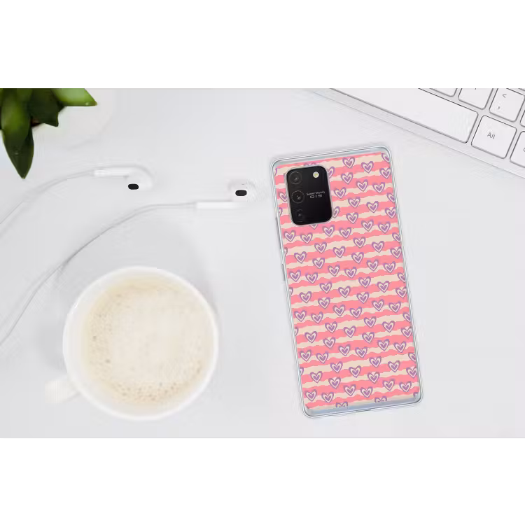Golven - Patroon - Hartjes - Retro Telefoonhoesje Samsung Galaxy S10 Lite klein 364 -oordopS10Lite