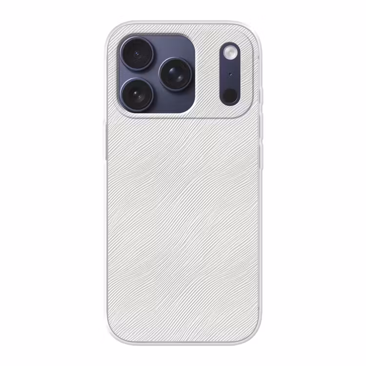 Golven - Ribbels - Wit Telefoonhoesje iPhone 17 Pro klein 878 -3d