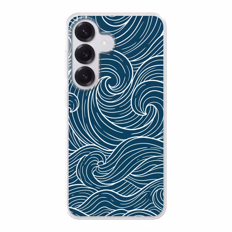 Golven - Spiraal - Water - Abstract - Blauw Telefoonhoesje Samsung Galaxy S26 klein -3d