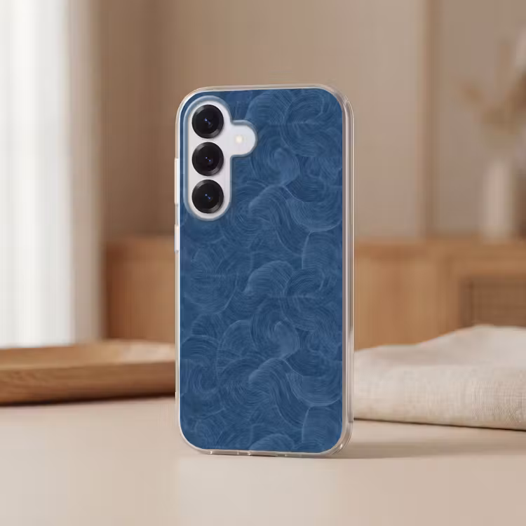 Golven - Textuur - Patroon - Blauw Telefoonhoesje Samsung Galaxy S26 klein 975 -sfeer2