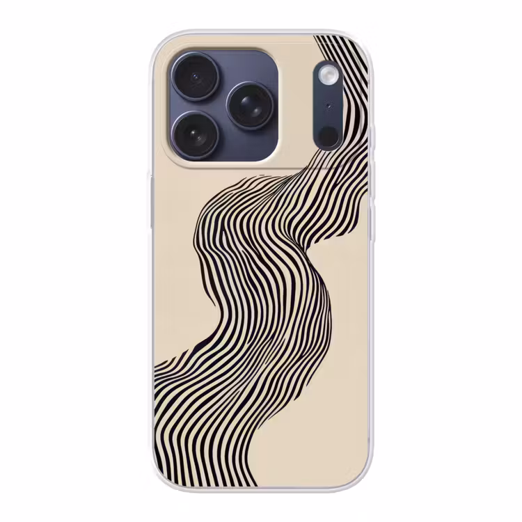 Golvend - Lijnen - Abstract - Silhouet Telefoonhoesje iPhone 17 Pro klein -3d
