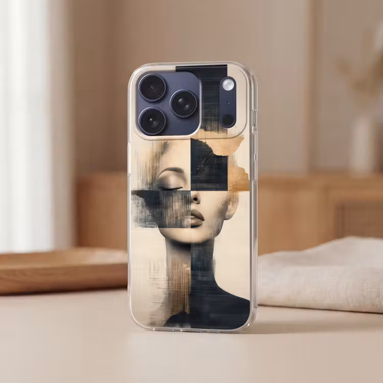 Goud - Vrouw - Rechthoeken Telefoonhoesje iPhone 17 Pro klein -sfeer2