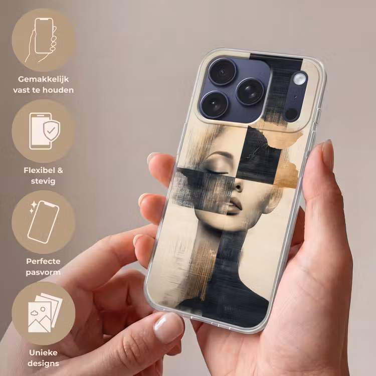 Goud - Vrouw - Rechthoeken Telefoonhoesje iPhone 17 Pro klein -sfeer3_NL