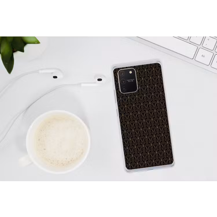 Goud - Zwart - Lijnen Telefoonhoesje Samsung Galaxy S10 Lite klein 364 -oordopS10Lite