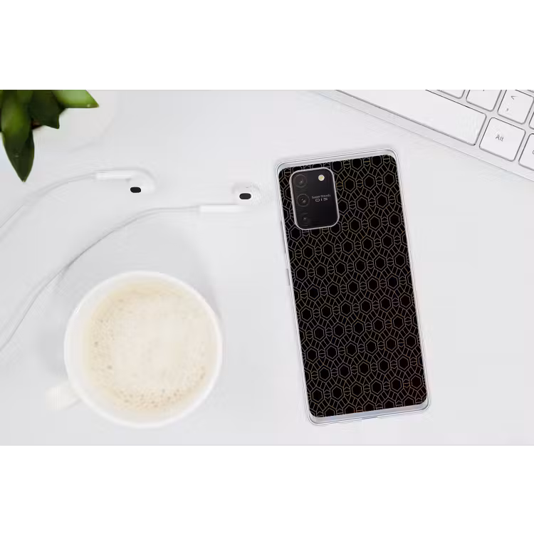Goud - Zwart - Rozetstructuur Telefoonhoesje Samsung Galaxy S10 Lite klein 364 -oordopS10Lite