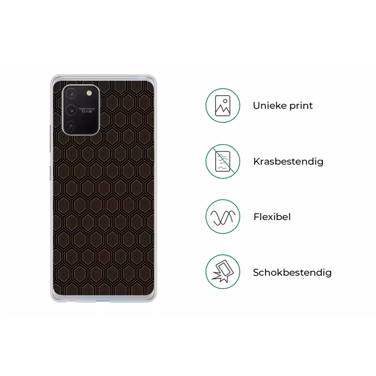Goud - Zwart - Tunnel Telefoonhoesje Samsung Galaxy S10 Lite klein 364 -specsS10Lite