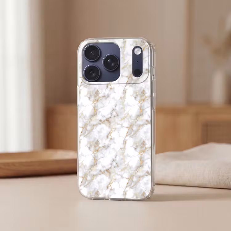 Gouden aders - Marmer - Wit Telefoonhoesje iPhone 17 Pro klein 878 -sfeer2