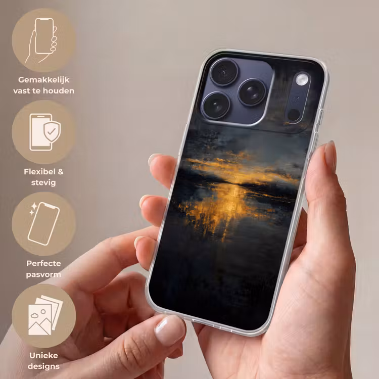 Gouden Reflectie op Water Telefoonhoesje iPhone 17 Pro klein -sfeer3_NL