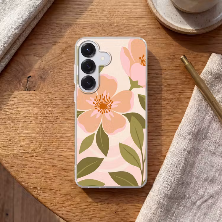 Grafisch - Bloemen - Roze Telefoonhoesje Samsung Galaxy S26 klein -sfeer1