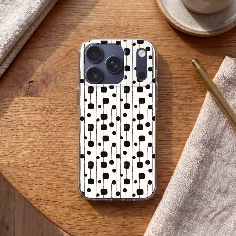 Grafisch - Modern - Zwart Telefoonhoesje iPhone 17 Pro klein 878 -sfeer1