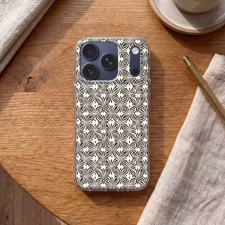 Grafisch - Patroon - Zwart Telefoonhoesje iPhone 17 Pro klein 878 -sfeer1