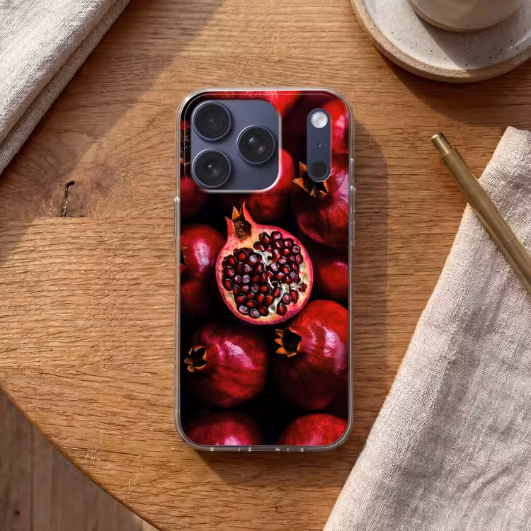 Granaatappel - Rood - Fruit Telefoonhoesje iPhone 17 Pro klein -sfeer1