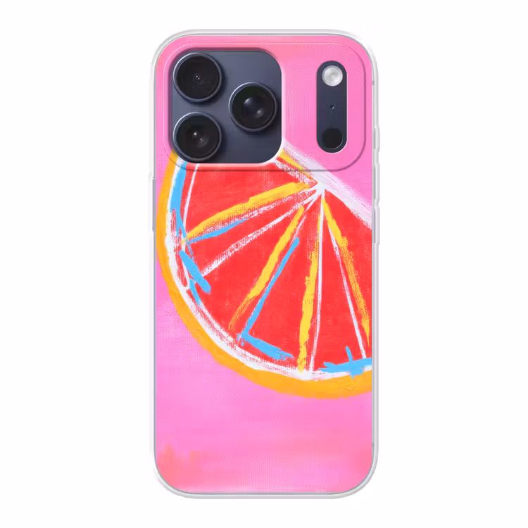 Grapefruit - Geschilderd - Roze - Strepen Telefoonhoesje iPhone 17 Pro klein -3d