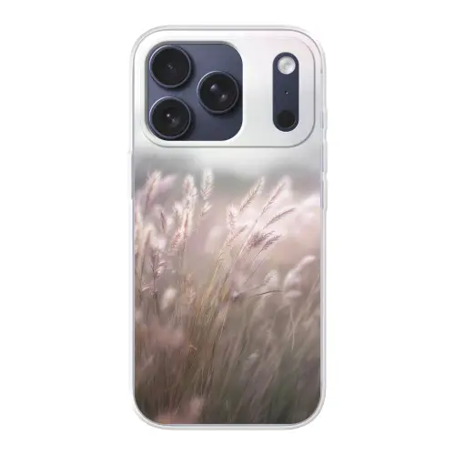 Graspluimen - Wind - Beige - Mistig Telefoonhoesje iPhone 17 Pro klein -3d
