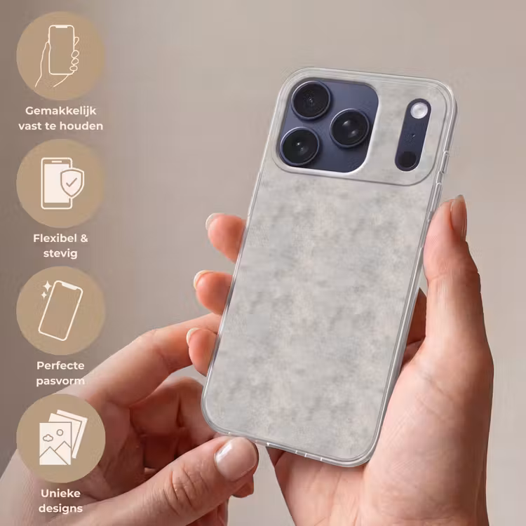 Grijs - Beton - Industrieel Telefoonhoesje iPhone 17 Pro klein 878 -sfeer3_NL