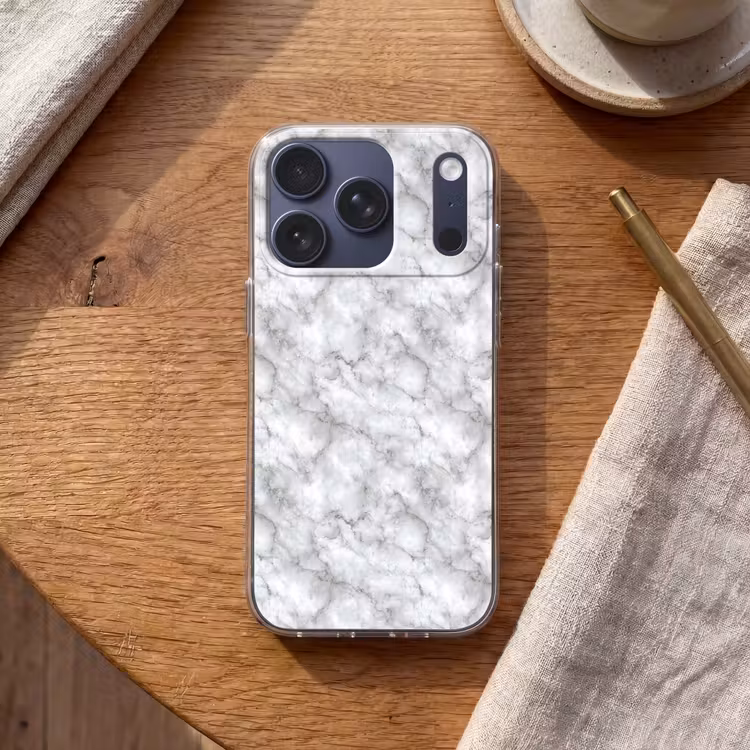 Grijs - Marmer - Klassiek - Aders Telefoonhoesje iPhone 17 Pro klein 878 -sfeer1