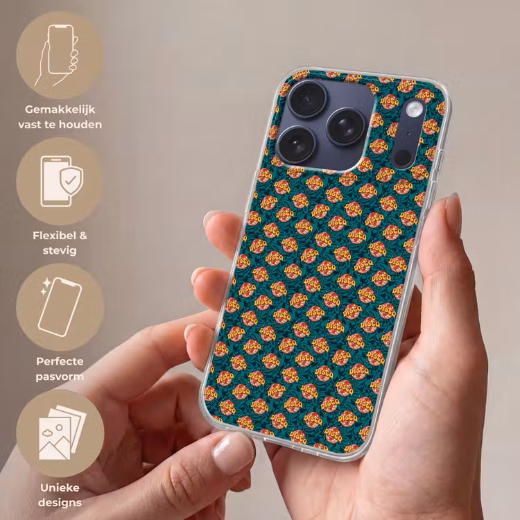 Groen - Disco - Patroon Telefoonhoesje iPhone 17 Pro klein 878 -sfeer3_NL