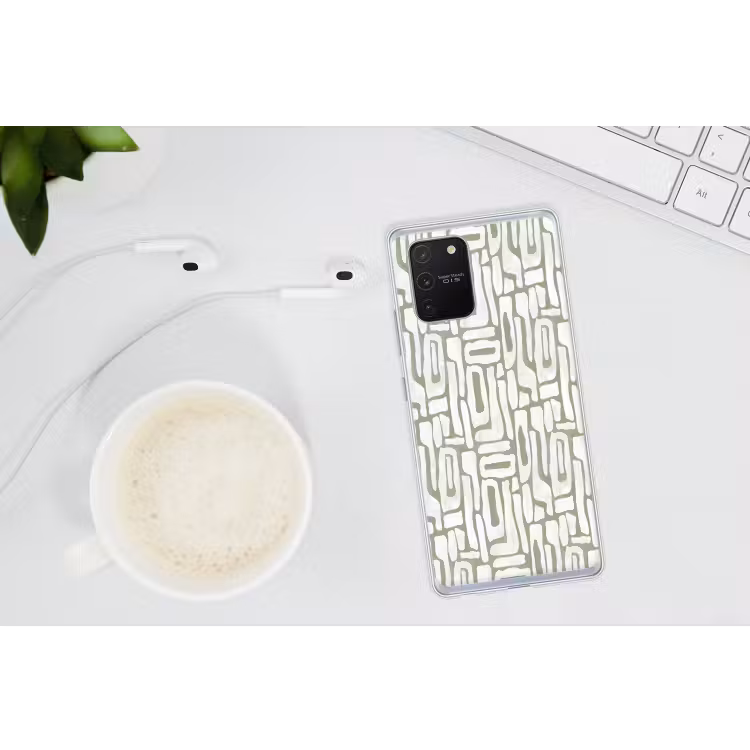 Groen - Wit - Kronkelen Telefoonhoesje Samsung Galaxy S10 Lite klein 364 -oordopS10Lite