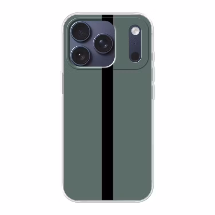 Groen - Zwart - Streep - Minimalistisch Telefoonhoesje iPhone 17 Pro klein -3d