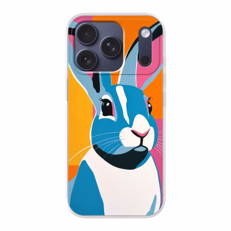 Haas - Kleurvakken - Oren - Roze Telefoonhoesje iPhone 17 Pro klein -3d