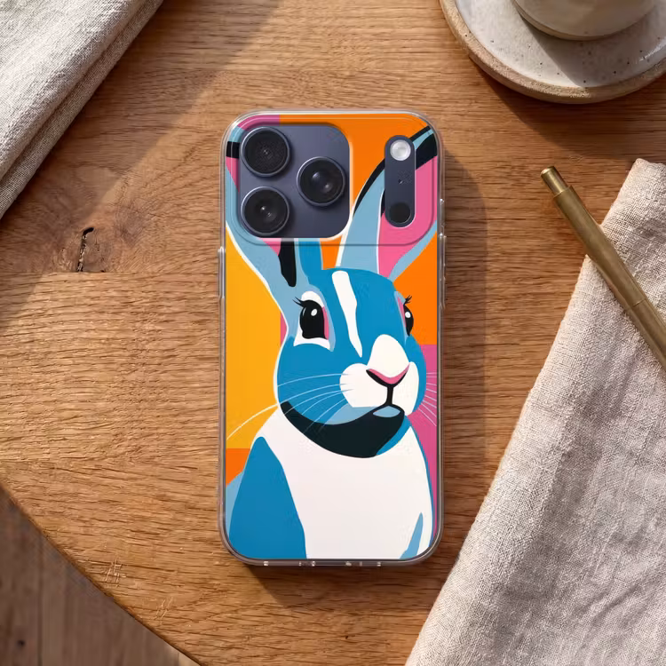 Haas - Kleurvakken - Oren - Roze Telefoonhoesje iPhone 17 Pro klein -sfeer1