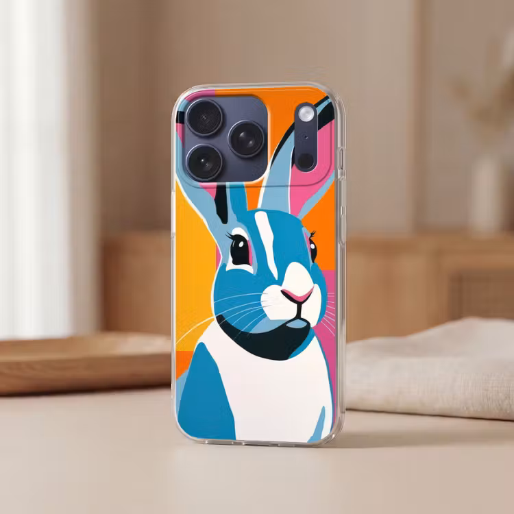 Haas - Kleurvakken - Oren - Roze Telefoonhoesje iPhone 17 Pro klein -sfeer2