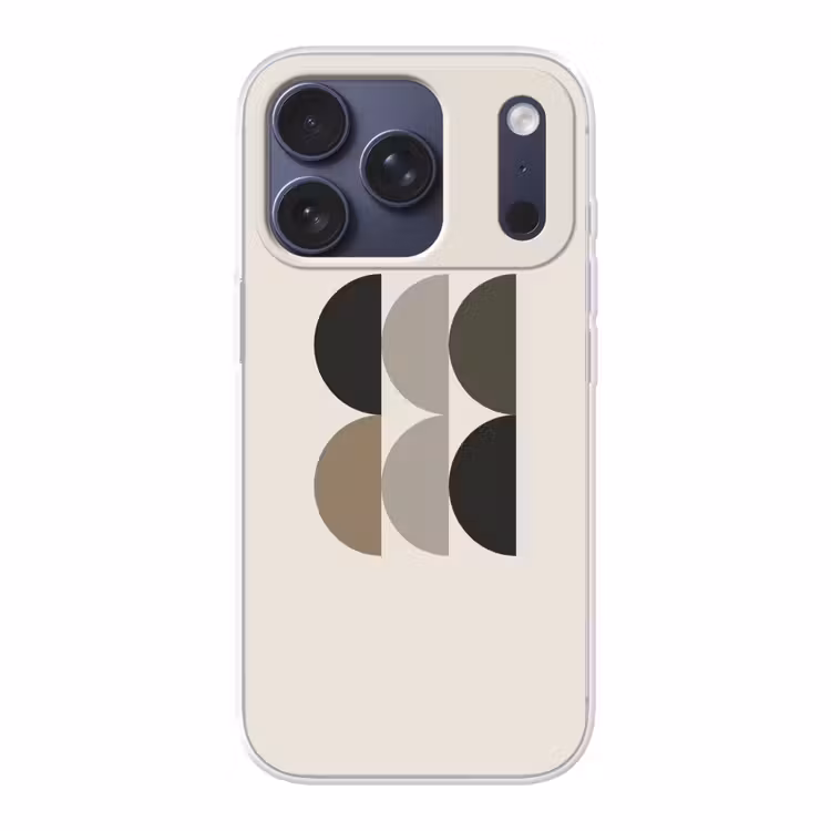 Halve cirkels - Aardetinten - Grafisch Telefoonhoesje iPhone 17 Pro klein -3d