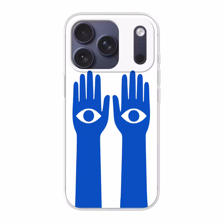 Handen - Twee - Ogen - Blauw Telefoonhoesje iPhone 17 Pro klein -3d