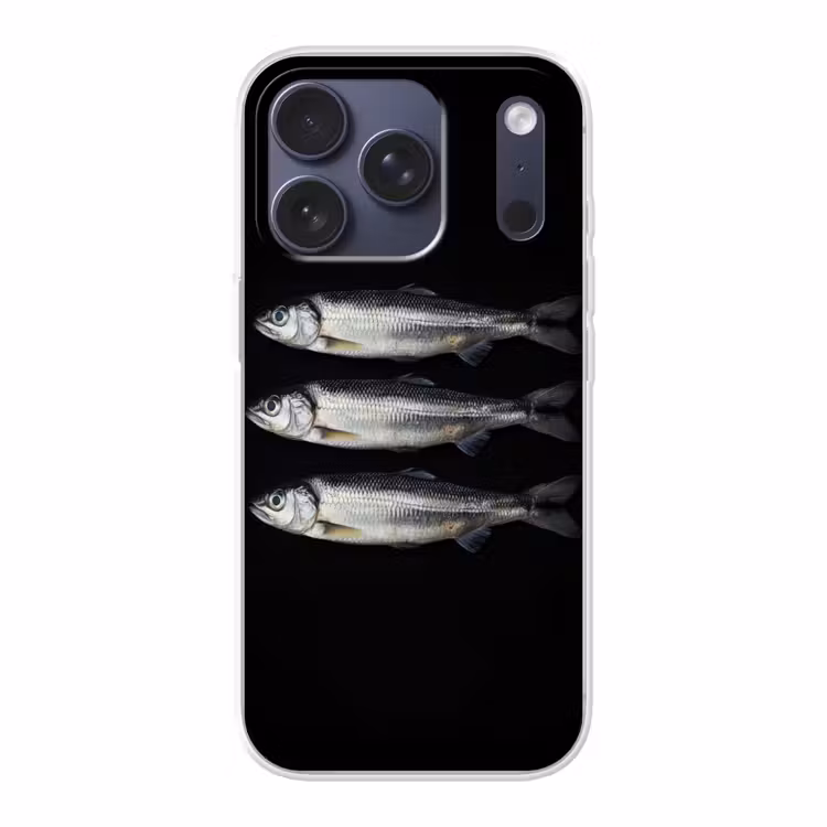 Haring - Vissen - Zwart Telefoonhoesje iPhone 17 Pro klein -3d