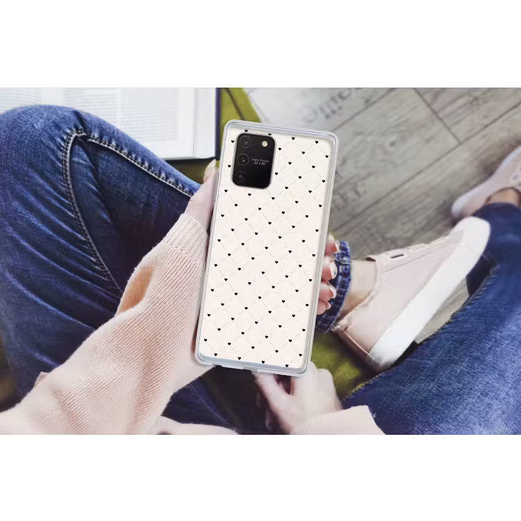 Hart - Dotline - Wit - Zwart Telefoonhoesje Samsung Galaxy S10 Lite klein 364 -handS10Lite