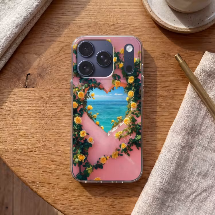Hart - Zee - Muur Telefoonhoesje iPhone 17 Pro klein -sfeer1