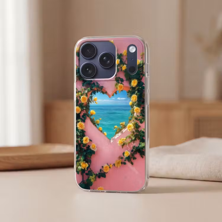 Hart - Zee - Muur Telefoonhoesje iPhone 17 Pro klein -sfeer2