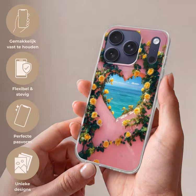Hart - Zee - Muur Telefoonhoesje iPhone 17 Pro klein -sfeer3_NL