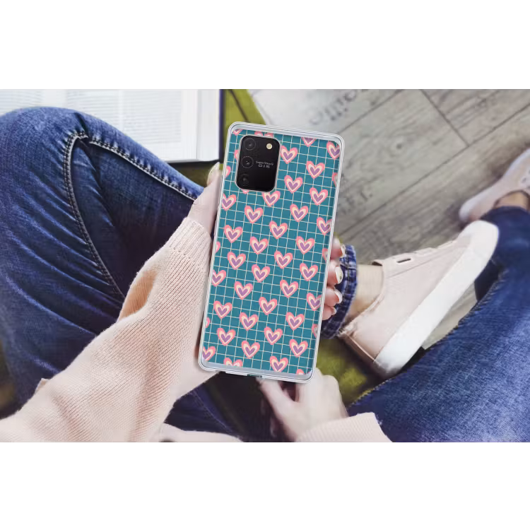 Hartjes - Raster - Patroon - Blauw Telefoonhoesje Samsung Galaxy S10 Lite klein 364 -handS10Lite