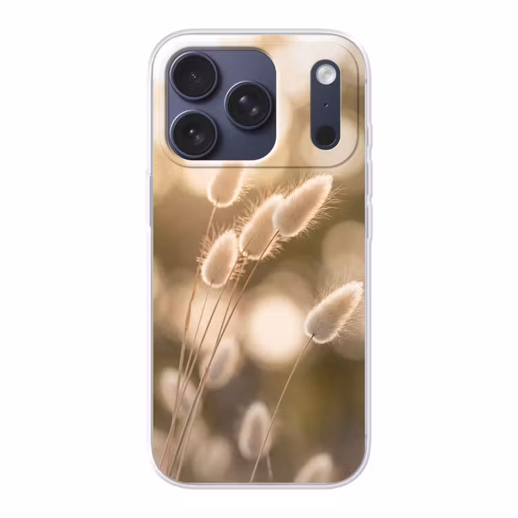 Hazestaartgras - Wit - Zonlicht Telefoonhoesje iPhone 17 Pro klein -3d