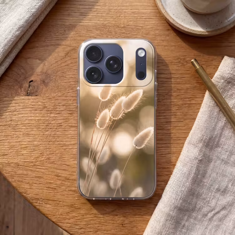 Hazestaartgras - Wit - Zonlicht Telefoonhoesje iPhone 17 Pro klein -sfeer1