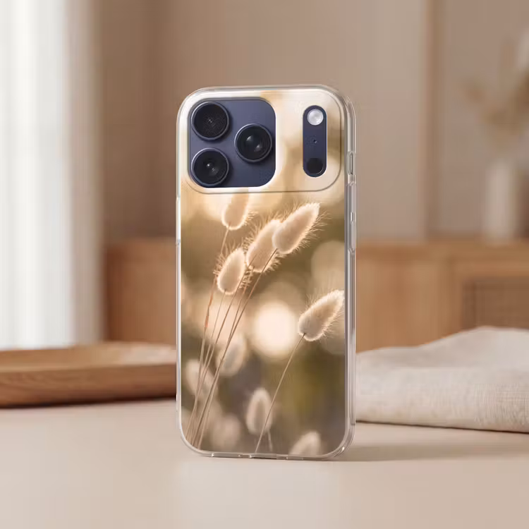 Hazestaartgras - Wit - Zonlicht Telefoonhoesje iPhone 17 Pro klein -sfeer2