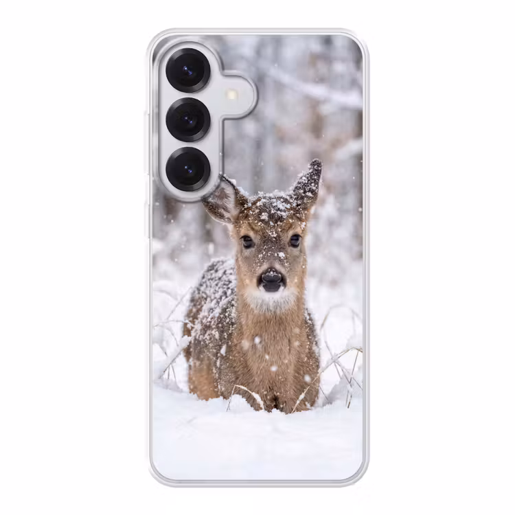 Hert - Sneeuw - Bos - Dieren - Vertederend Telefoonhoesje Samsung Galaxy S26 klein -3d