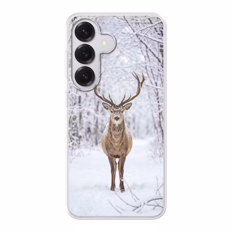 Hert - Winter - Bos - Natuur - Wit Telefoonhoesje Samsung Galaxy S26 klein -3d