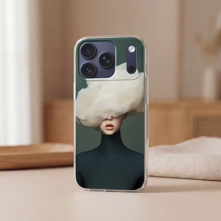 Hoed - Vrouw - Beige Telefoonhoesje iPhone 17 Pro klein -sfeer2