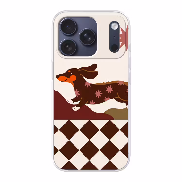 Hond - Abstract - Dieren - Modern - Bruin Telefoonhoesje iPhone 17 Pro klein -3d